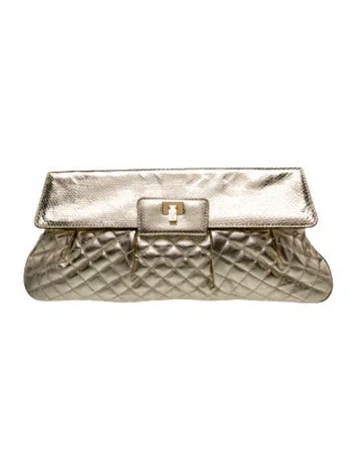 Pre-owned Lambertson Truex Leather Clutch In Silver