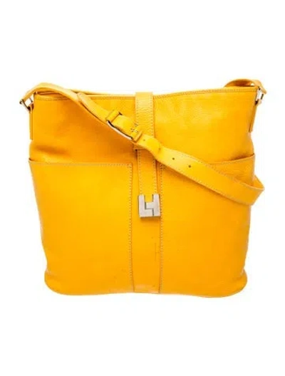 Pre-owned Lambertson Truex Leather Messenger Bag In Yellow