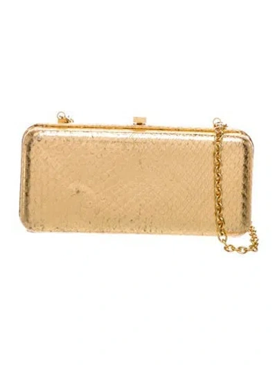 Pre-owned Lambertson Truex Leather Minaudière In Gold