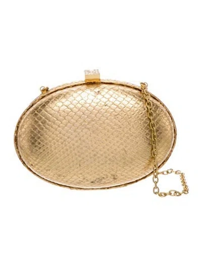 Pre-owned Lambertson Truex Leather Minaudière In Gold