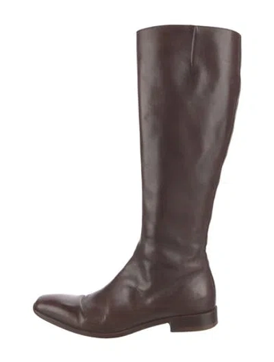Pre-owned Lambertson Truex Leather Riding Boots In Brown