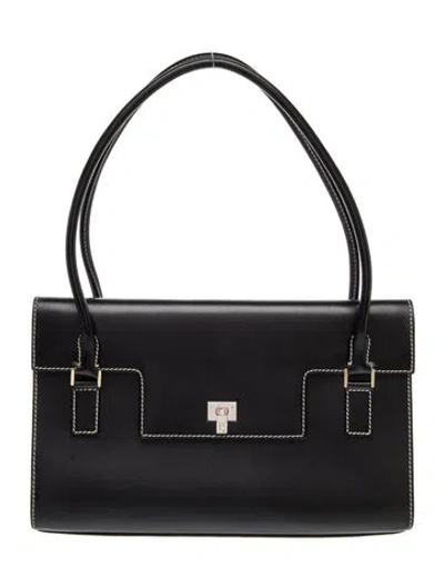 Pre-owned Lambertson Truex Leather Shoulder Bag In Black