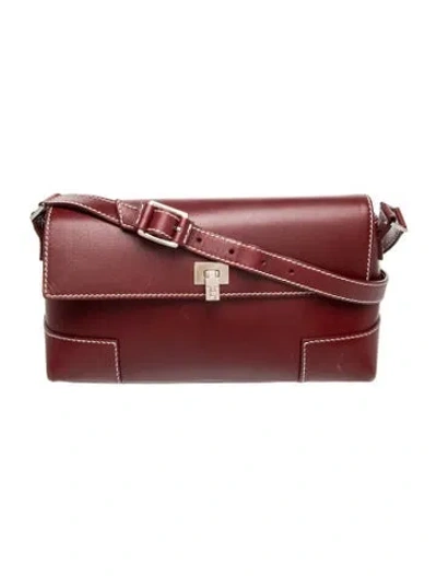 Pre-owned Lambertson Truex Leather Shoulder Bag In Burgundy