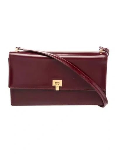 Pre-owned Lambertson Truex Leather Shoulder Bag In Burgundy