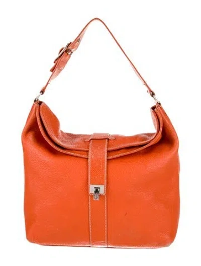 Pre-owned Lambertson Truex Leather Shoulder Bag In Orange