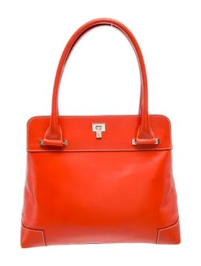 Pre-owned Lambertson Truex Leather Shoulder Bag In Orange
