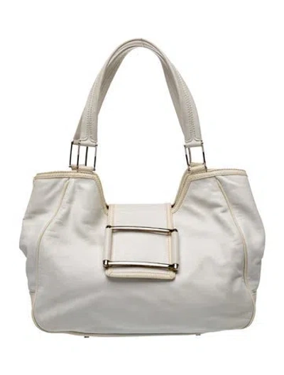 Pre-owned Lambertson Truex Leather Shoulder Bag In White