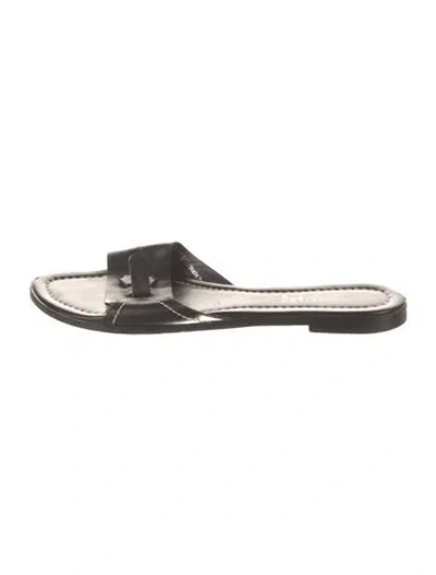 Pre-owned Lambertson Truex Leather Slides In Gray