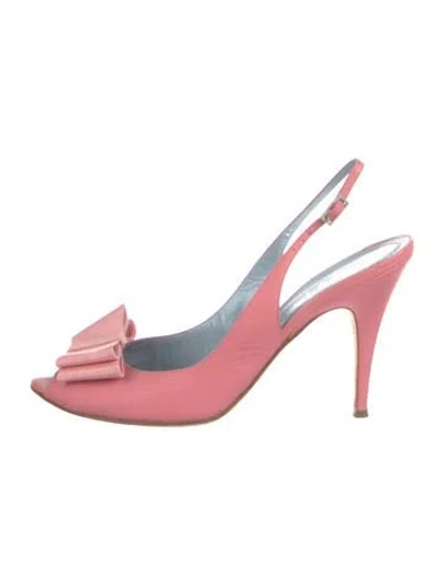 Pre-owned Lambertson Truex Leather Slingback Pumps In Pink