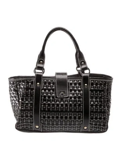 Pre-owned Lambertson Truex Leather Top Handle Bag In Black