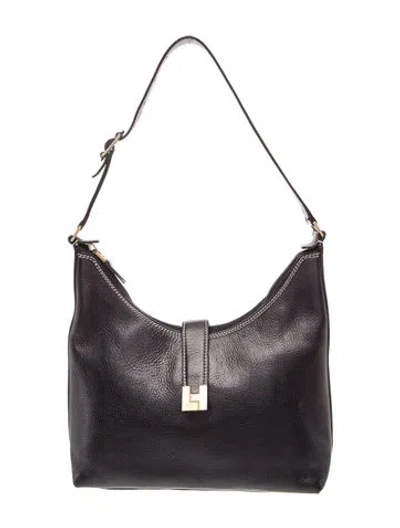 Pre-owned Lambertson Truex Leather Top Handle Bag In Black