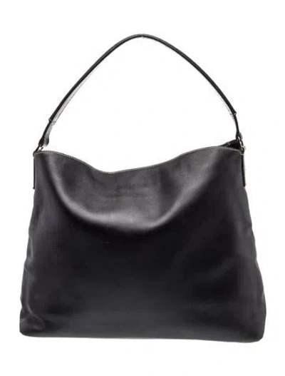 Pre-owned Lambertson Truex Leather Top Handle Bag In Black