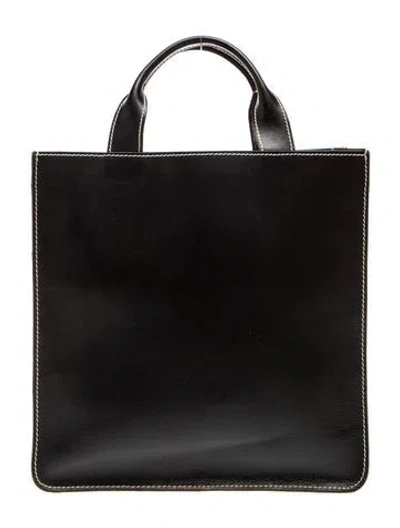Pre-owned Lambertson Truex Leather Top Handle Bag In Black