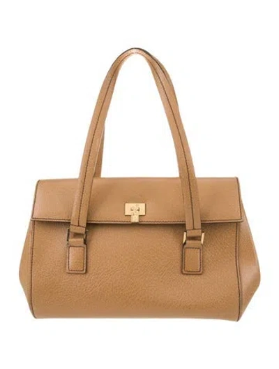 Pre-owned Lambertson Truex Leather Top Handle Bag In Neutral