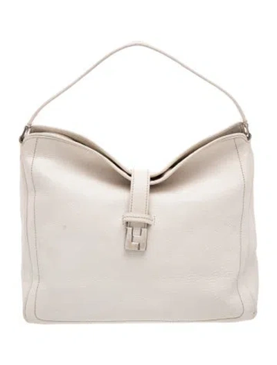 Pre-owned Lambertson Truex Leather Top Handle Bag In Neutral