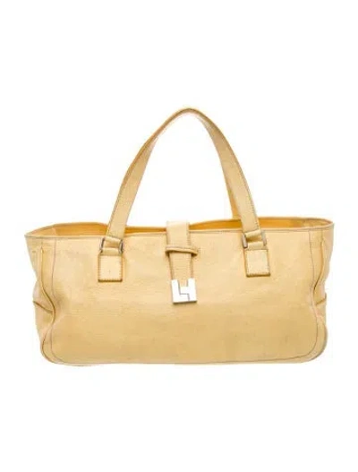 Pre-owned Lambertson Truex Leather Top Handle Bag In Neutral
