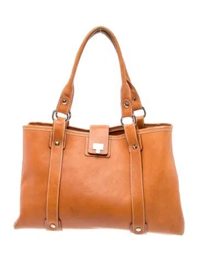 Pre-owned Lambertson Truex Leather Tote In Brown