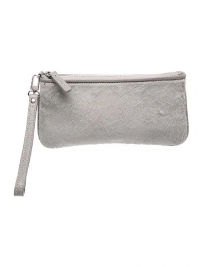 Pre-owned Lambertson Truex Ponyhair Clutch In Gray