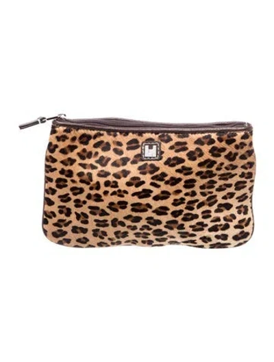 Pre-owned Lambertson Truex Ponyhair Clutch In Neutral