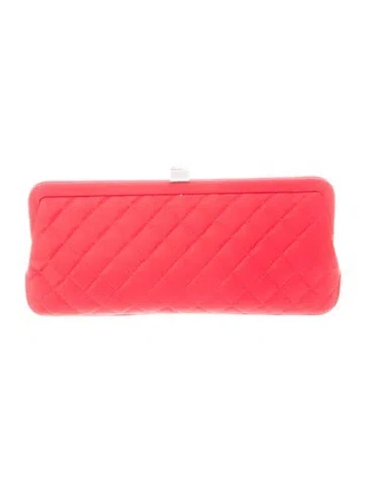 Pre-owned Lambertson Truex Satin Clutch In Red