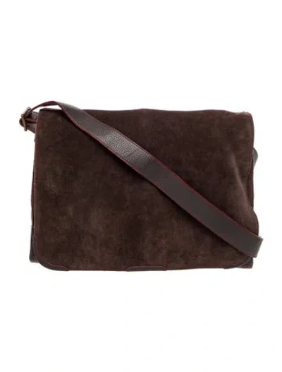 Pre-owned Lambertson Truex Suede Messenger Bag In Brown
