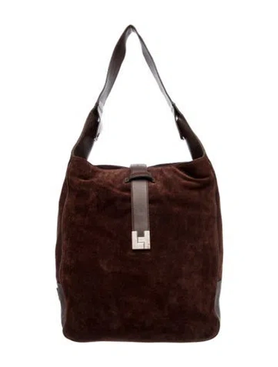 Pre-owned Lambertson Truex Suede Shoulder Bag In Multi