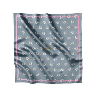 Lamberty Munich X Katchmagic London Blue Midi Alpine Edelweiss & Ladybug Silk Twill