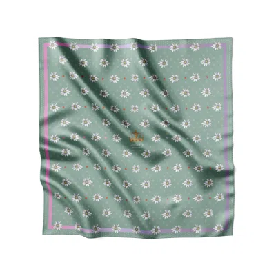 Lamberty Munich X Katchmagic London Midi Alpine Edelweiss & Ladybug Silk Twill Pastel Green