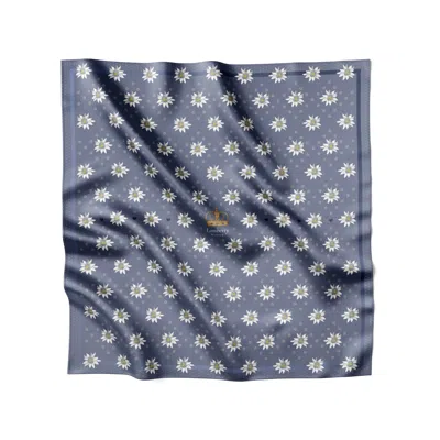 Lamberty Munich X Katchmagic London Women's Alpenglow Edelweiss Midi Silk Twill Metalic Blue