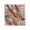 Lamberty Munich X Katchmagic London Women's Brown Edelweiss Alpenglow Midi Silk Scarf Natural In Brown