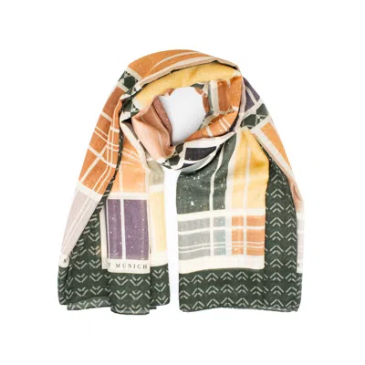 Lamberty Munich X Katchmagic London Women's Checkerboard Retro Maxi Cube Silk & Wool Scarf In Multi