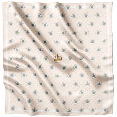 Lamberty Munich X Katchmagic London Women's Neutrals Alpenglow Edelweiss Wedding Midi Silk Scarf In Multi