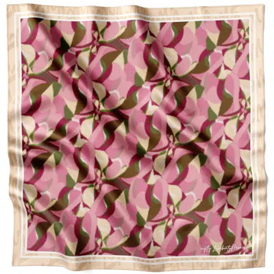Lamberty Munich X Katchmagic London Women's Neutrals Blurry Seas Retro - Midi Silk Scarf In Multi