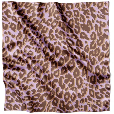 Lamberty Munich X Katchmagic London Women's Purple / Neutrals / Pink Smooth Cheetah - Midi Silk Twill Prism