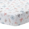 Lambs & Ivy Baby Blooms Watercolor Floral/butterfly Cotton Fitted Crib Sheet In Multi
