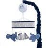 Lambs & Ivy Baby Dino Dinosaur Musical Baby Crib Mobile Soother Toy In Blue