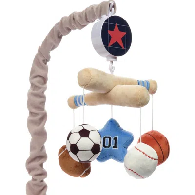Lambs & Ivy Kids'  Baby Sports Musical Baby Crib Mobile Soother Toy In Brown
