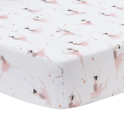 Lambs & Ivy Ballerina Baby Breathable 100% Cotton Fitted Crib Sheet In Pink