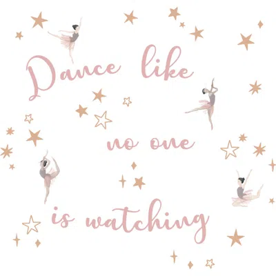Lambs & Ivy Ballerina Baby Dance Like No One Is Watching Wall Decals/stickers In Animal Print