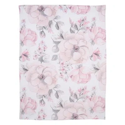 Lambs & Ivy Botanical Baby Minky Sherpa Blanket In Pink