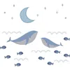 Lambs & Ivy Bubbles & Squirt Aquatic Under Sea Whale/fish Wall Decals/stickers In Blue