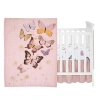 Lambs & Ivy Butterfly Dreams 3-piece Nursery Baby Crib Bedding Set In Pink