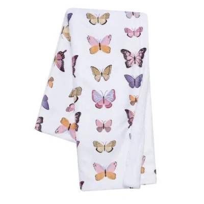 Lambs & Ivy Butterfly Dreams Ultra-soft Fleece/faux Shearling Baby Blanket In Multi
