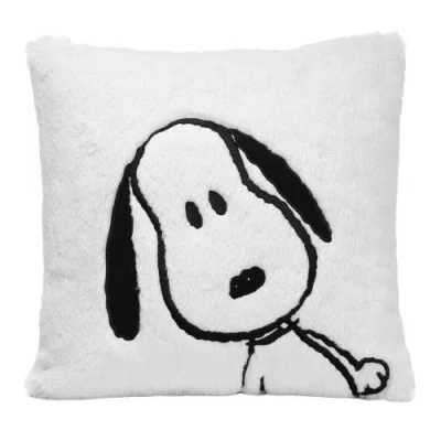 Lambs & Ivy Classic Snoopy Furry Decorative Nursery Throw Pillow In Gray