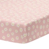 Lambs & Ivy Daisy Dreams Breathable 100% Cotton Baby Fitted Crib/toddler Sheet In Pink