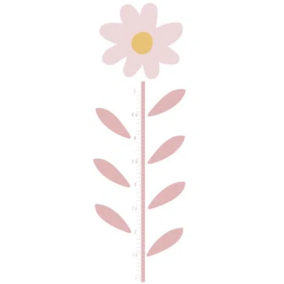 Lambs & Ivy Daisy Dreams Flower Growth Chart Wall Decals/stickers In Pink