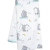 Lambs & Ivy Disney Baby Dumbo Elephant Minky/fleece Faux Shearling Baby Blanket In White