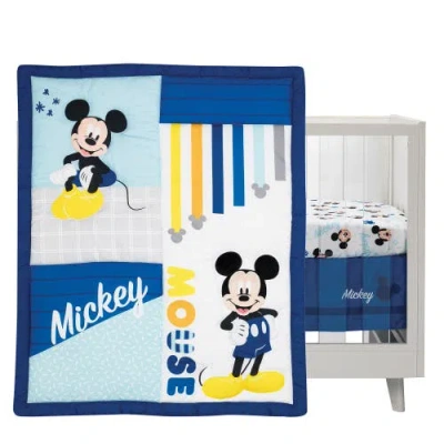 Lambs & Ivy Disney Baby Forever Mickey Mouse 3-piece Crib Bedding Set In Blue