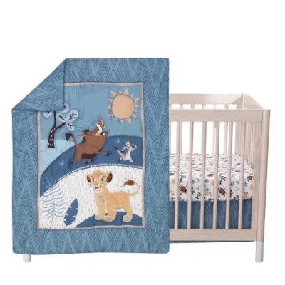 Lambs & Ivy Disney Baby Lion King Adventure 3-piece Crib Bedding Set In Blue