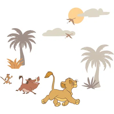 Lambs & Ivy Disney Baby Lion King Safari Mural-like Wall Decals/stickers In Multi